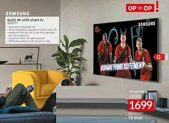 Selexion Samsung qled 4k uhd smart tv qeq77t aanbieding