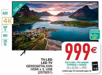 Cora Samsung tv-led led tv qe65q60talxxn aanbieding