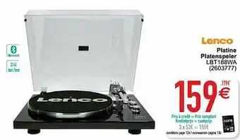 Cora Lenco platine platenspeler lbt188wa aanbieding
