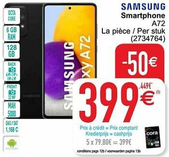 Cora Samsung smartphone a72 aanbieding