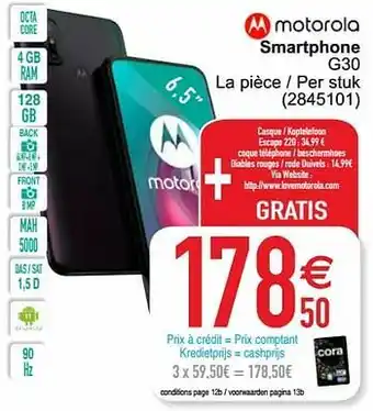 Cora Motorola smartphone g30 aanbieding