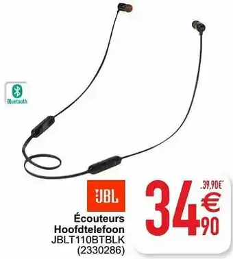 Cora Jbl écouteurs hoofdtelefoon jblt110btblk aanbieding
