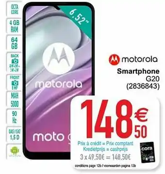 Cora Motorola smartphone g20 aanbieding