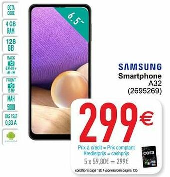 Cora Samsung smartphone a32 aanbieding