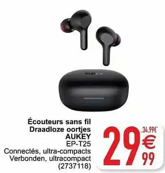 Cora Écouteurs sans fil draadloze oortjes aukey ep-t25 aanbieding
