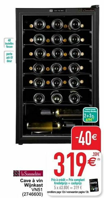 Cora La sommeliere cave à vin wijnkast vn51 aanbieding