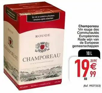 Champoreau vin rouge des communautés européennes rode wijn van de europese gemeenschappen