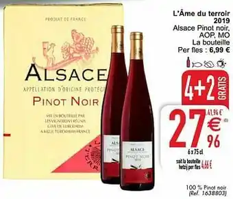 Cora L`âme du terroir 2019 alsace pinot noir, aop, mo aanbieding