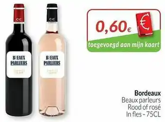 Intermarché Bordeaux beaux parleurs rood of rosé aanbieding