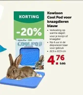 AVEVE Kowloon cool pod voor knaagdieren blauw 22,5x22,5 cm aanbieding