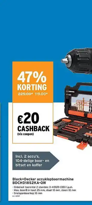 Black Decker Accuklopboormachine