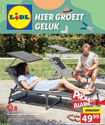 Lidl Aluminium Ligbed Met Zonnescherm aanbieding
