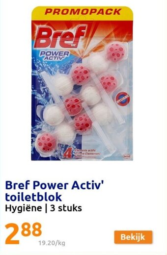 Action Bref power activ toiletblok 3 stuks aanbieding