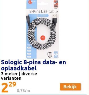Sologic 8-pins data- en oplaadkabel