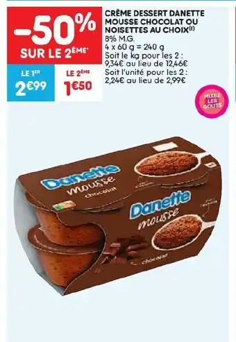 Leader Price Creme Dessert Danette Mousse Chocolat Ou Noisettes Au Choix aanbieding