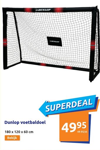 Action Dunlop voetbaldoel 180 x 120 x 60cm aanbieding