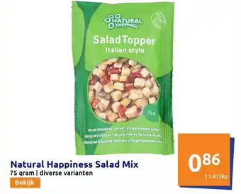 Action Natural happiness salad mix 75g aanbieding
