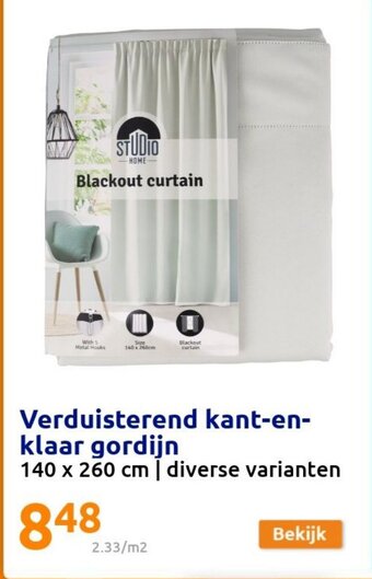 Action Verduisterend kant-en- klaar gordijn 140 x 260cm aanbieding