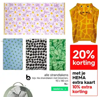 HEMA Alle strandlakens aanbieding