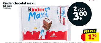Kruidvat Kinder chocolat maxi aanbieding