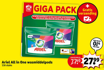 Kruidvat Ariel All in One wasmiddelpods aanbieding