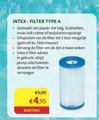 Horta Intex Filter Type A aanbieding
