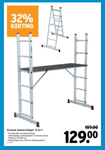 GAMMA Krause kamersteiger 4-in-1 aanbieding
