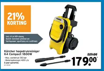 GAMMA Karcher hogedrukreiniger K4 Compact 1800W aanbieding