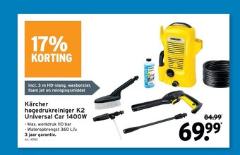 GAMMA Karcher hogedrukreiniger K2 Universal Car 1400W aanbieding