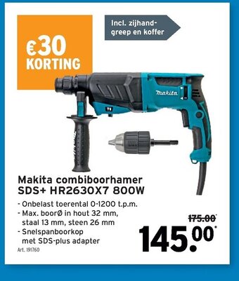 GAMMA Makita combiboorhamer SDS+ HR2630X7 800W aanbieding