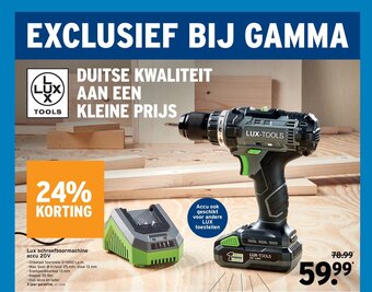 GAMMA Lux schroefboormachine accu 20V aanbieding