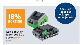 GAMMA Lux accu-en lader set 20V aanbieding