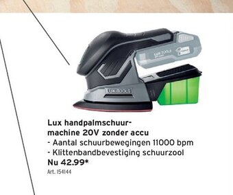 GAMMA Lux handpalmschuur machine 20V zonder accu aanbieding