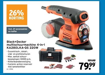 GAMMA Black+Decker multischuurmachine 4-in-1 KA280LKA-QS 220W aanbieding