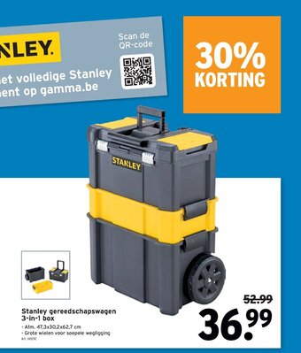GAMMA Stanley gereedschapswagen 3-in-1 box aanbieding
