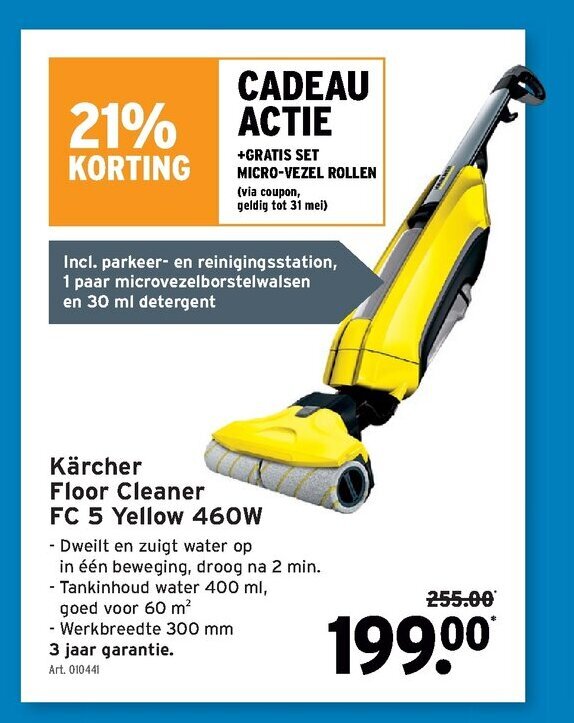Karcher Floor Cleaner FC 5 Yellow 460W promotie bij GAMMA
