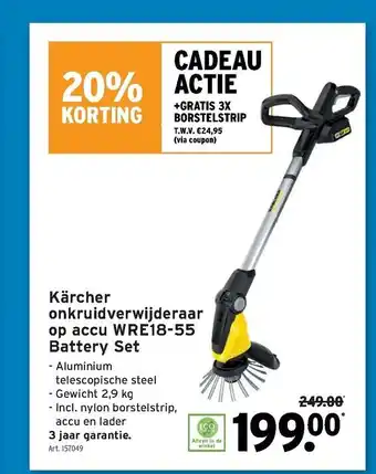 GAMMA Karcher onkruidverwijderaar op accu WRE18-55 Battery Set aanbieding