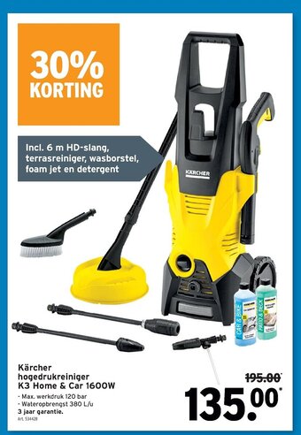 GAMMA Karcher hogedrukreiniger K3 Home & Car 1600W aanbieding