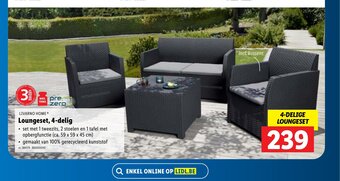 Lidl Livarno Home Loungeset, 4-delig 59 x 59 x 45 cm aanbieding