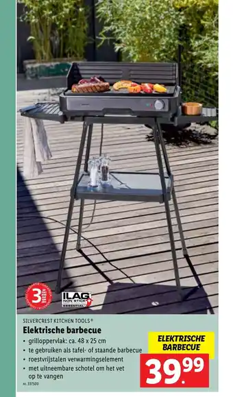 Lidl Elektrische barbecue 48 x 25 cm aanbieding