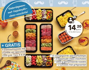 Bon Ap Vaderdagmenu met teppanyaki-vlees-visschotel aanbieding