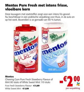 Colruyt Mentos 80 stuks aanbieding