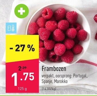 ALDI Frambozen 125g aanbieding