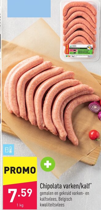 ALDI Chipolata varken/kalf aanbieding