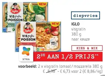 Spar Colruyt Iglo visgratin 380 g aanbieding