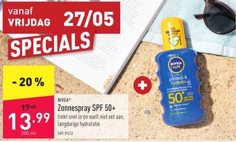 ALDI Nivea zonnespray SPF 50+ 200ml aanbieding