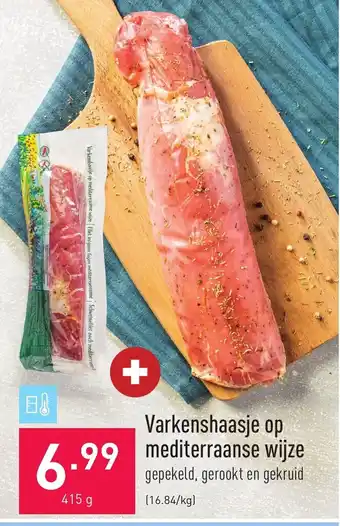 ALDI Varkenshaasje op mediterraanse wijze 415g aanbieding