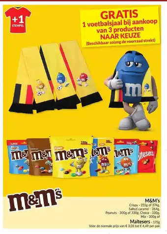 Intermarché M&M's Crispy 255g of 374g Maltesers 175g aanbieding