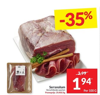 Intermarché Serranoham 100 G aanbieding