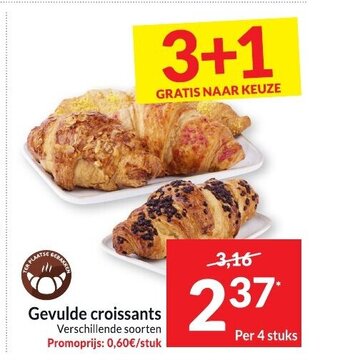 Intermarché Gevulde croissants 4 stuks aanbieding